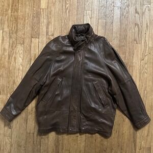 Vintage 1980s‎ Abercrombie & Fitch Men's Leather Bomber Jacket XL USA Wool Lined
